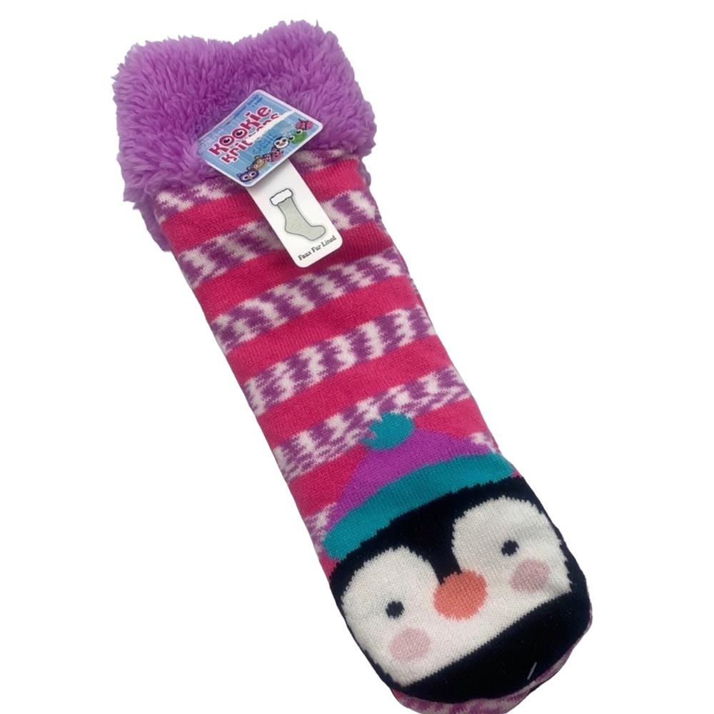 Kookie Kritters Penguin Slipper Socks Toddler 7.5 - 3.5